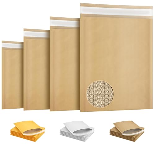 Kraft Bubble Mailers 7.25 x 7 Inch Natural Brown, Padded Envelopes Self Seal, Pack of 25, Bubble Lined Kraft Paper Mailing Envelopes for Shipping - color: Brown, size: 7.25" x 7" / 25 Pack