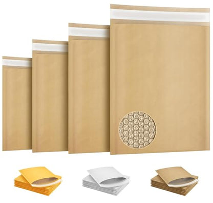 Kraft Bubble Mailers 7.25 x 7 Inch Natural Brown, Padded Envelopes Self Seal, Pack of 25, Bubble Lined Kraft Paper Mailing Envelopes for Shipping - color: Brown, size: 7.25" x 7" / 25 Pack