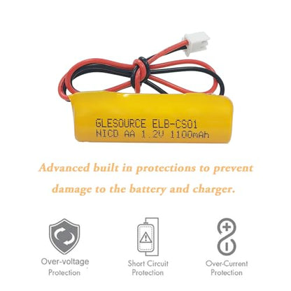 XUNTU ELB-CS01 1.2V Batteries Ni-CD AA Exit Sign Emergency Light Battery Replacement Compatible for Unitech OSA268,ELB-CS01, EXR EL 122 C4T (2 Pack) - size: 2 PCS 1100mAh