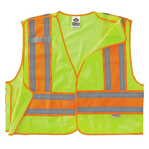 Public Safety Reflective Vest, High Visibility, ANSI Compliant, Breakaway, 6XL/7XL, Ergodyne GloWear 8245PSV,Lime - color: Lime, size: 6X-Large-7X-Large