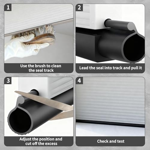 16.8FT Rubber Garage Door Bottom Seal, 0.35" P Bulb Weather Stripping - color: Big P Bulb-0.35inch, size: 16.8Ft