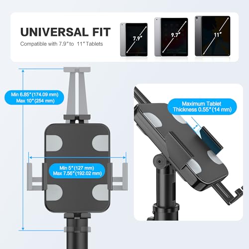 AboveTEK 360° Rotating Retail Kiosk iPad Stand Bundle POS Tablet Kiosk Stand - Universal Tablet Locking Mount for 7.9"-11" Devices