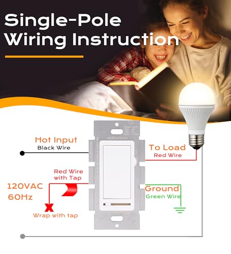 [10 Pack] Cloudy Bay 3-Way/Single Pole Dimmer Electrical Light Switch for 150W LED/CFL, 600W Incandescent/Halogen,Wall Plate Included,Pack of 10 - size: 10-Pack | Ivory