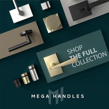 Mega Handles Curved Floor Door Stop Satin Brass (1-Pack) - Wall Protector - color: Satin Brass