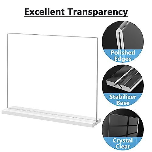 MaxGear Acrylic Sign Holder Horizontal Double Sided Display Stand 2 Pack - size: 2 Pack 11x8.5