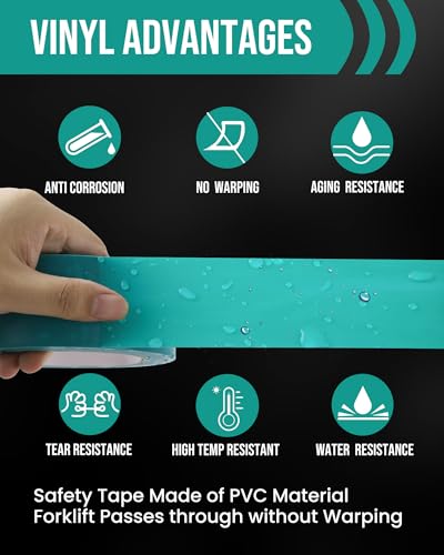 Lichamp 6 Rolls Vinyl Tape, 2" x 36 Yards per Roll, 216 Total Yards, Green - color: Green