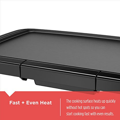 BLACK+DECKER GD2011B Family-Sized Electric Griddle with Drip Tray - style: Griddle