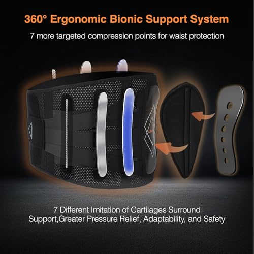 Back Brace for Lower Back Pain Women Men - 10x Maximum Compression and Adjustable - Lumbar Support Belt with 3D Pad - Ergonomic and Breathable 3D Material - for Herniated Disc,Sciatica (XL) - size: XL