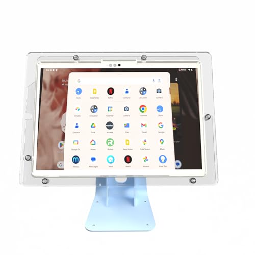 Anti-Theft Acrylic Case for Lenovo TAB Tablet with 360 Rotate 180 Swivel Metal Desktop Stand & 90-Degree USB C Cable (Clear, Chromebook 10e) - color: Clear, size: Chromebook 10e