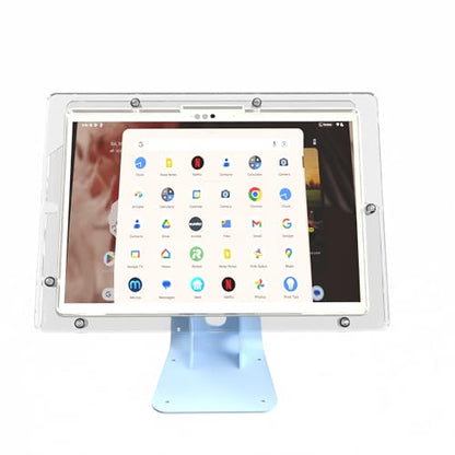 Anti-Theft Acrylic Case for Lenovo TAB Tablet with 360 Rotate 180 Swivel Metal Desktop Stand & 90-Degree USB C Cable (Clear, Chromebook 10e) - color: Clear, size: Chromebook 10e