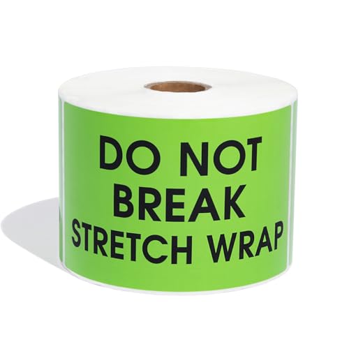 Aegis Adhesives - 3" X 5" Do Not Break Stretch Wrap Stickers (500 Labels) - color: Green (Do Not Break Stretch Wrap)