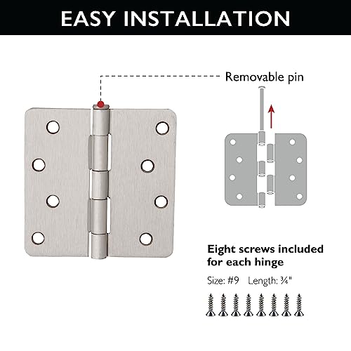 Design House Interior Door Hinge, 4", Satin Nickel - color: Satin Nickel