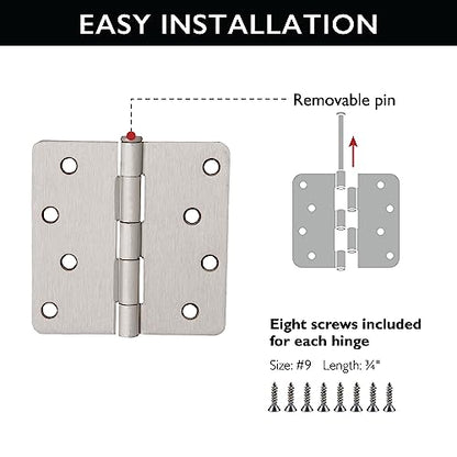 Design House Interior Door Hinge, 4", Satin Nickel - color: Satin Nickel