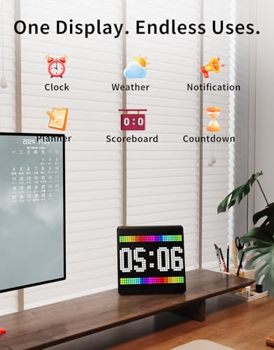 Divoom Pixoo-Max Pixel Display, APP Cellphone Control Display with 32 X 32 Programmable LED Screen for Home Decoration, Business Advertisement