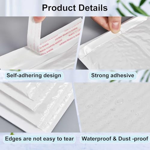 Henoyso 30 Pcs Bubble Poly Mailers Padded Envelopes,White,12 X 16 Inches - color: White, size: 12 x 16 Inches