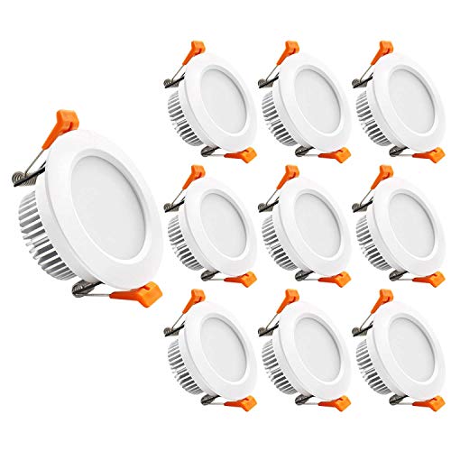 3.5 Inch LED Recessed Lighting 10 Pack, Dimmable LED Downlight 7W (55W Halogen Equivalent), 2700K Ultra Warm White CRI80+ Recessed Ceiling Lights with LED Driver - color: 2700k (Ultra Warm White), size: White-3.5Inch-10Pack