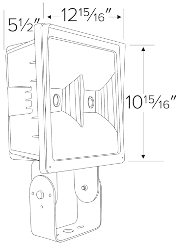 ELCO Lighting EFL70L50WF Wide Large Floodlight, 11" Height, 13" Length, 5.5" Width, 120V, 70W, Bronze