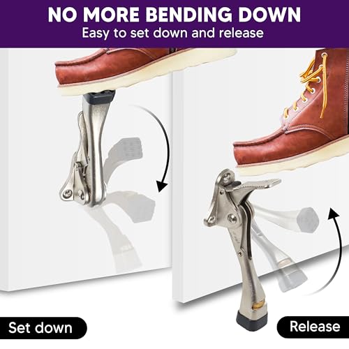 HOME&I Easy Pedal Kick Down Door Stop Stopper Easy Step Door Kick Doorstop,Premium Quality,Height-Adjustable Rubber Foot,4 Inch (Satin Nickel, 4 Inch x 1 Pack) - color: Satin Nickel, size: 4 Inch x 1 Pack