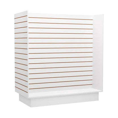 WISDOMFUR H-Unit Slatwall Gondola Display – 4 ft White Freestanding Retail Fixture for Merchandising, Store Displays & Showrooms - color: White