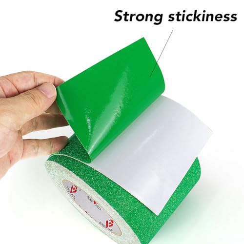 BOMEI PACK Anti Slip Traction Tape,4 Inch x 33 Ft,Heavy Duty Non Slip Tape,Grip Tape for Stairs, Tread Step, Indoor & Outdoor Use,Waterproof Stairs Non Skid Treads (Green) - color: Green
