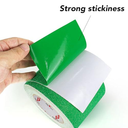 BOMEI PACK Anti Slip Traction Tape,4 Inch x 33 Ft,Heavy Duty Non Slip Tape,Grip Tape for Stairs, Tread Step, Indoor & Outdoor Use,Waterproof Stairs Non Skid Treads (Green) - color: Green