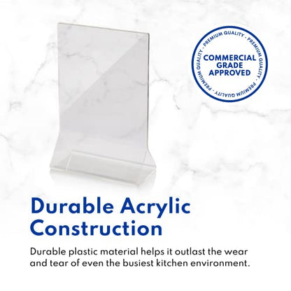New Star Foodservice 22919 Acrylic Table Menu Card Holder, 3.5 x 5 Inch, Clear Plastic Display Sign Stand for Restaurants, Offices, Hotels, Events, and Retail Counters, Set of 12