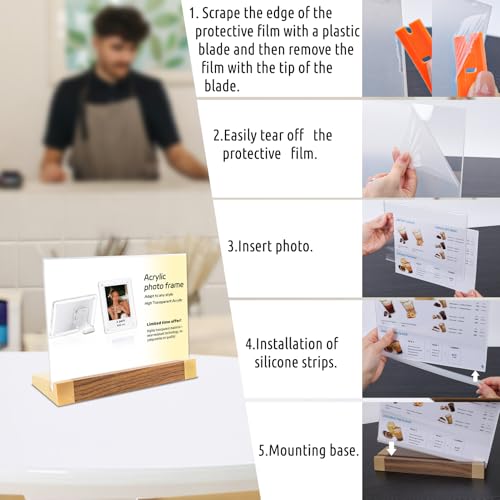 LIANHELILAI Acrylic Sign Holder 5X7, L-Shape Horizontal 2 Pack for Tabletop - size: 7*5 Inch