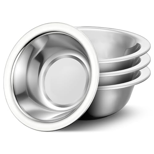 304(18/8) Stainless Steel Mixing Bowls for Kitchen, 4 Pack 5.5" Small Metal Mixing Cooking Bowls Set Stackable for Baking Serving Cooking Food Prep Storage Dishwasher Safe Lightweight - size: 5.5"