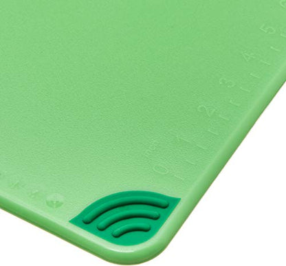 San Jamar Saf-T-Grip Plastic Cutting Board with Safety Hook, 12" x 18" x 0.5", Green - color: Green
