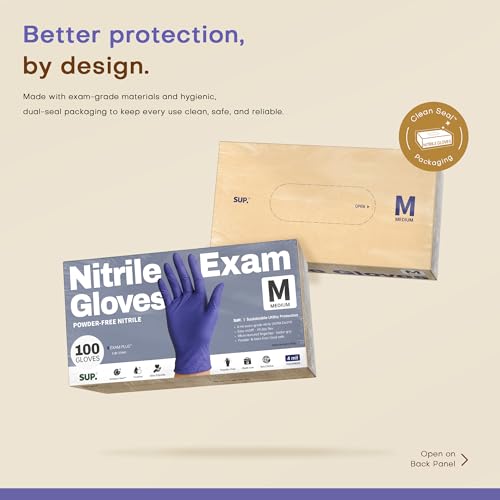 Supmedic SUP Exam Plus® Nitrile Gloves, Powder-Free Disposable Lab Violet - color: Medium (Lab Violet 1000)