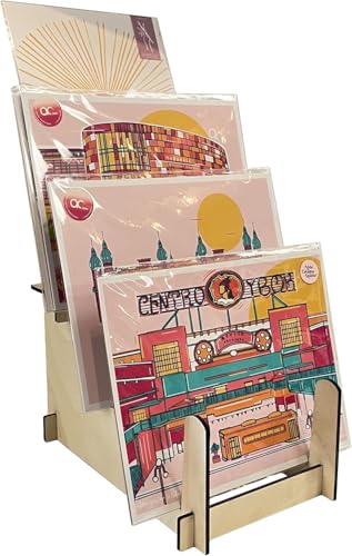 Wood Display Stand - Plates, Art Prints, Artwork, Pictures, Books, Stationery, Records, Magazines & More - Trade Shows, Farmers Markets & At Home Use - Sturdy & Stylish (Natural, Large)… - color: Natural, size: Large