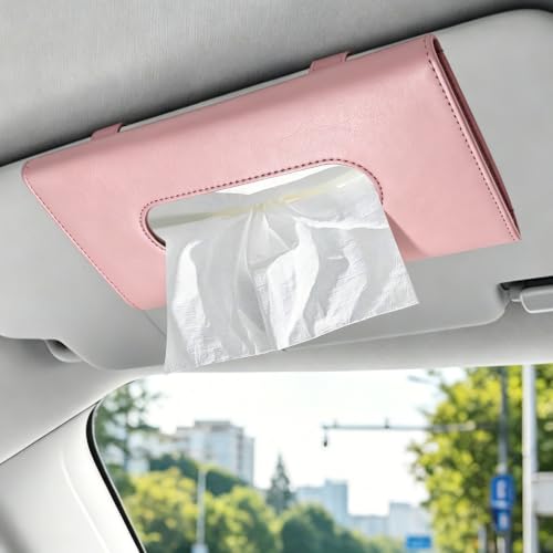 Car Visor Tissue Holder, Car Tissue Organizer, 23 * 12.5cm - color: Pink