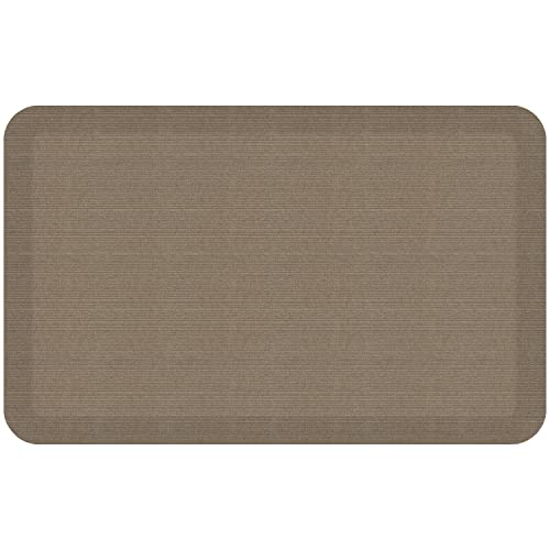 NewLife by GelPro Anti-Fatigue Designer Comfort Kitchen Floor Mat, 20"x32", Grasscloth Pecan Stain Resistant Surface with 3/4” Thick Ergo-Foam Core for Health and Wellness - color: Grasscloth Pecan, size: 32"L x 20"W x 0.8"Th