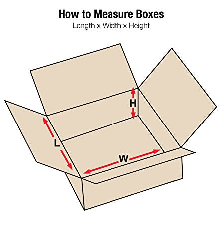 BOX USA 16146 Flat Corrugated Cardboard Box 16" L x 14" W x 6" H, Kraft, For Shipping, Packing and Moving (Pack of 25)