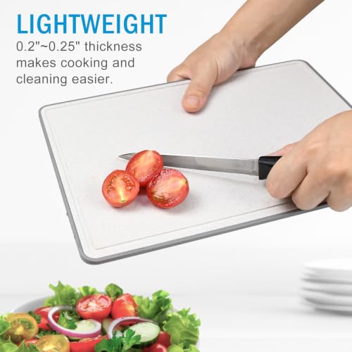 Wheat Fiber Cutting Boards for Kitchen, Plastic Cutting Board Set of 3, Extra Large Usable Area with Non Slip Narrow Edges, Dishwasher Safe, BPA Free, Reversible for Meat, 15.8" x 11", Multicolor