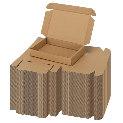 PHAREGE 100 Pack 6x4x1 inch Small Shipping Boxes, Brown Mailing Boxes - color: Brown, size: 6x4x1 inch 100 Pack