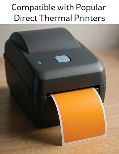 4" X 6" Direct Thermal Shipping Labels | Orange | 1" Cores w/Perfs Easy Tear | Made in USA | Printing Label | 250 Labels | 250 Labels per Roll | 1 Rolls | Blank Labels - color: Orange