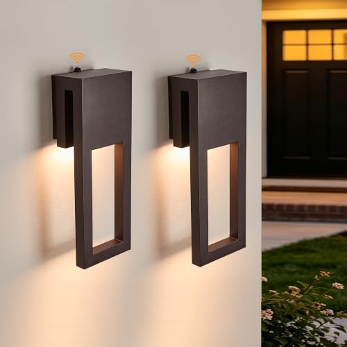 Dusk to Dawn Outdoor Wall Lights 15 Inch 2-Pack Textured Bronze - color: 2Pack Textured Bronze(with Photocell)