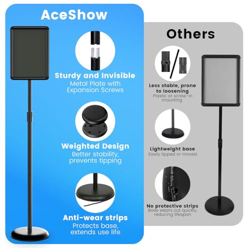 Sign Holder Stand, 8.5x11 Sign Stand for Display, 2-Pack, Black - size: 8.5*11 Chamfer 2Pack