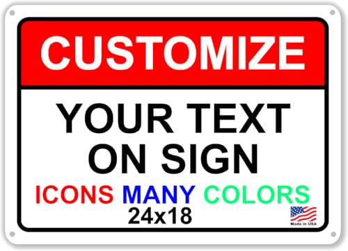 Custom Metal Sign, Personalized Outdoor Aluminum Sign, 24x18 in - color: Header Box, size: 24x18 inches