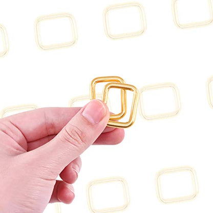 Swpeet 60Pcs Heavy Duty Metal Rectangle Ring - color: Gold, size: 3/4 Inch