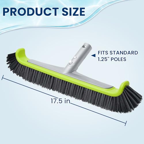 17.5-Inch Curved Pro Pool Brush Head for All Pool Surfaces - size: 17.5" Curved Pro