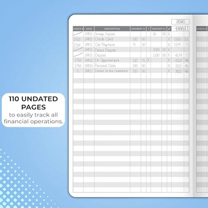 Clever Fox Check Register Book, Checkbook Ledger, 5.8x8.3 Mystic Blue - color: Mystic Blue, size: A5 (5.8'' x 8.3'')