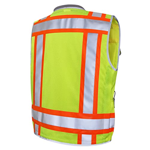 Dib Safety Hi Vis Heavy Duty Surveyor Safety Vest Made with 3M Tape - color: Yellow / Heavy Duty, size: X-Large