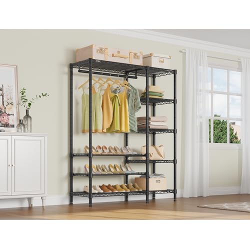 VIPEK V7S Portable Closet for Hanging Clothes Heavy Duty Rack with Shelves - color: Black, size: V7S