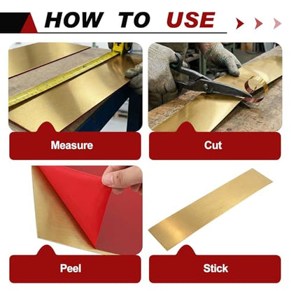 1 Pack 6 x 120 Inch Stainless Steel Kick Plate, Gold - color: Gold, size: 6 x 120 Inch