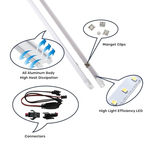 2FT 16W Magnetic Mount LED Retrofit Kit,3500K Warm Light, 0-10V Dimmable - color: 2ft 3500k Frosted