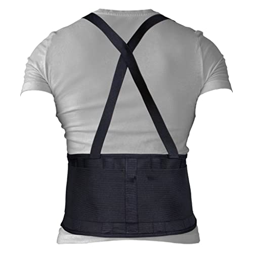 Champion Lightweight Industrial Belt Back Brace, Abdominal Support Shoulder Straps, Hook and Loop Fasteners, X-Large
