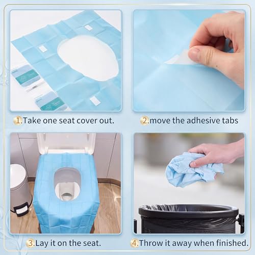 Dunzoom 200 Pack Disposable XL Toilet Seat Covers Individually Wrapped