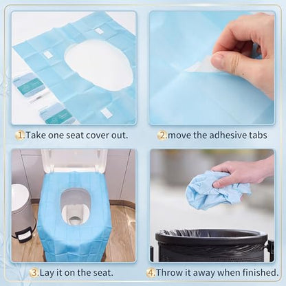 Dunzoom 200 Pack Disposable XL Toilet Seat Covers Individually Wrapped